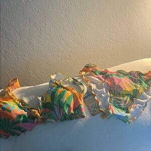 Hobie Tropical Print Bikini - Green, Orange, Pink